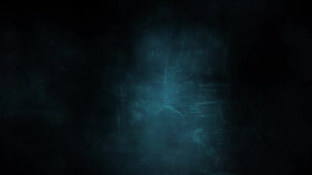 蓝色可怕的黑烟弥漫的恐怖背景 — 图库视频影像
