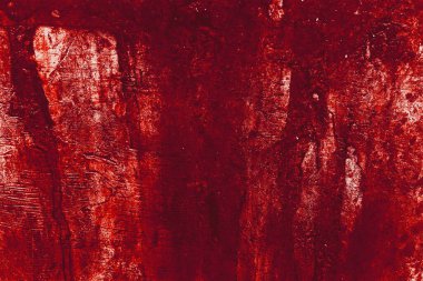 Koyu kırmızı lekeli eski beton zemin ve duvar - Korkunç Grunge Dehşet Atmosferi