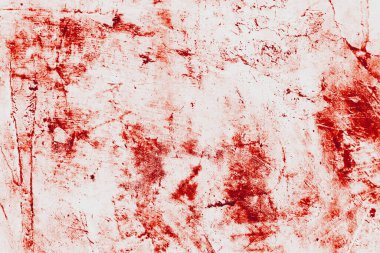 Koyu kırmızı lekeli eski beton zemin ve duvar - Korkunç Grunge Dehşet Atmosferi