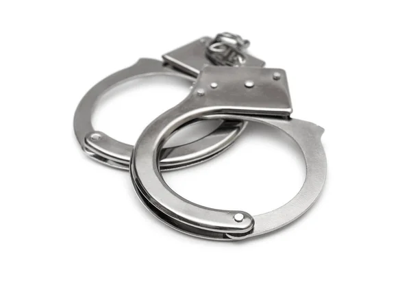 Handcuffs White Background — Stock Photo, Image