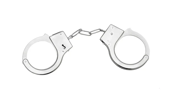 Handcuffs White Background — Stock Photo, Image