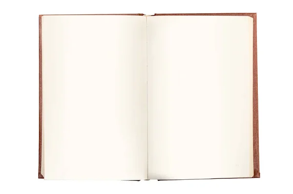 Otevřenou Prázdnou Knihu Izolovaných Bílém — Stock fotografie