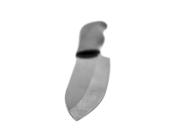 Schwarzes Küchenmesser Auf Weißem Hintergrund Nahaufnahme — Stockfoto