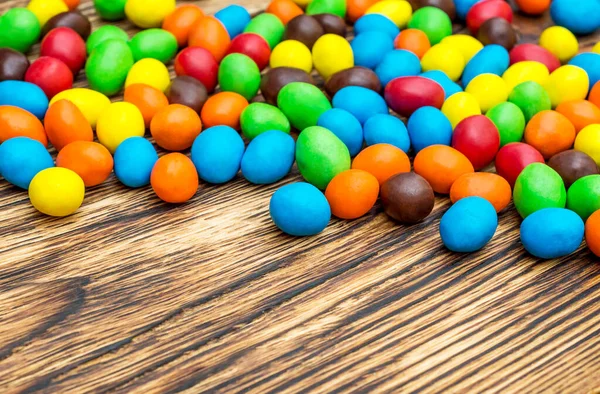 Colorful Candies Wooden Table — Stock Photo, Image
