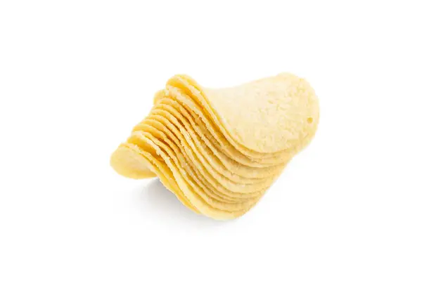 Stack Potato Chips White Background — Stock Photo, Image