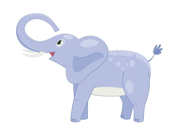 Concepto Elefante Africano Animal Gris Con Orejas Grandes Tronco Zoológico — Archivo Imágenes Vectoriales