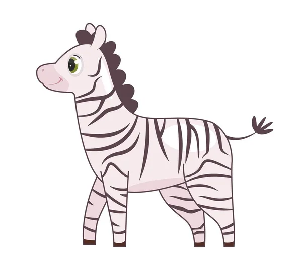 Afrikaanse Zebra Concept Zwart Wit Gestreept Dier Dierentuin Savannah Affiche — Stockvector