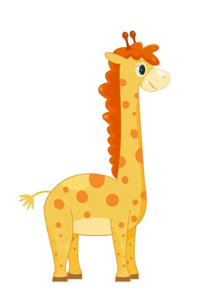 Африканский Жираф Высокое Пятнистое Животное Игрушка Талисман Наклейка Социальных Сетей — стоковый вектор