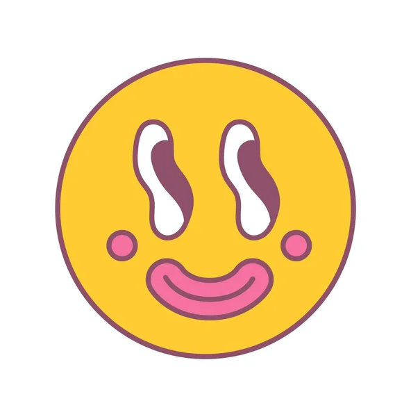 迷幻的微笑的概念 社交网络更有吸引力 积极和乐观 网站的海报或横幅 Emoji和情绪激动 心情和情绪 卡通平面矢量插图 — 图库矢量图片