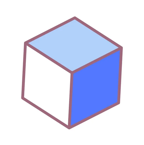 Conceito Cubo Psicodélico Figura Geométrica Abstrata Cor Azul Adesivo Para — Vetor de Stock