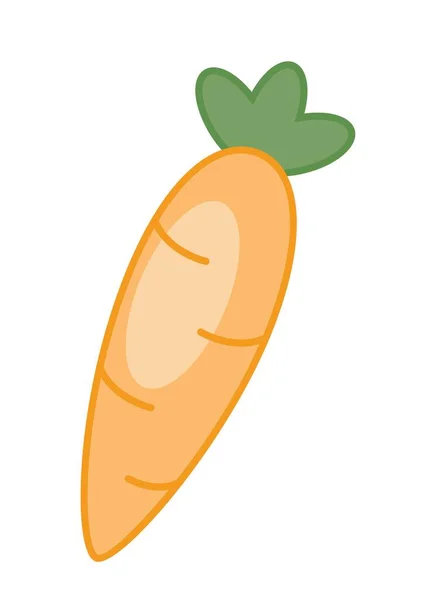 小胡萝卜图标 天然和有机产品 适当营养 食物和维生素 耕作和收获 卡通平面矢量插图 — 图库矢量图片
