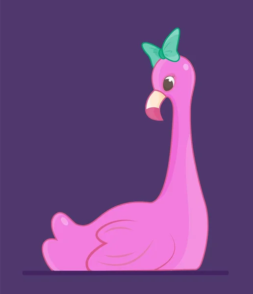 Best Friend Flamingo Pink Rubber Bird Toy Children Mascots Sticker — Stock Vector