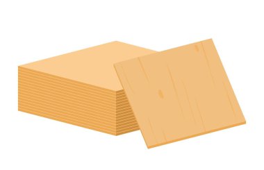 Ahşap çarşaf ikonu. İnşaat için malzeme, zemin veya tavan güçlendirme, duvarlar, rüzgardan ve soğuk havadan korunma. Termal yalıtım, inşaat. Çizgi film düz vektör çizimi