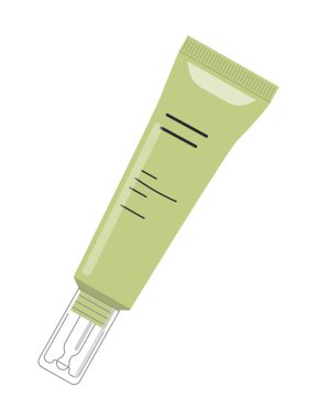 Kozmetik krem ikonu. Web sitesi için reklam alanı ya da afiş. Cilt hidrasyonu ve sağlık hizmetleri için doğal ve organik ürünler. güzellik, hijyen ve rutin konsept. Çizgi film düz vektör çizimi