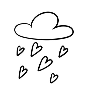Elle boyanmış kalpler. Hayaller, hayal gücü, peri masalı ve fantezi. İlgi ve sevgi, şefkat. Estetik ve zarafet. Web sitesi için minimalist grafik ögesi. Çizgi film düz vektör çizimi