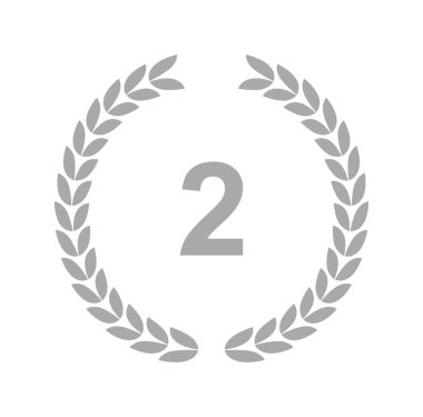 Çelenkli gümüş madalya. Yarışmada ikincilik ödülü. Web sitesi için grafik ögesi. Ödül ve başarı. Çalışanlar ve sporcular için motivasyon. Çizgi film düz vektör çizimi