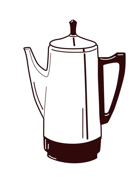 Ikona Dzbanka Herbaty Ceramiczne Naczynia Domu Kuchni Naklejka Portale Społecznościowe — Wektor stockowy
