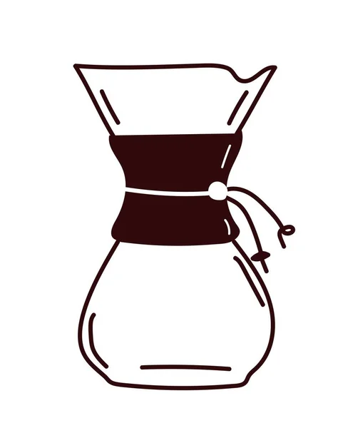 Torba Ikoną Kawy Aromatyczne Smaczne Ziarna Przygotowania Gorącego Napoju Naklejka — Wektor stockowy