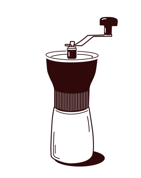 Ikona Młynka Kawy Przybory Kuchenne Naczynia Kuchenne Inwentaryzacja Kawiarni Biura — Wektor stockowy
