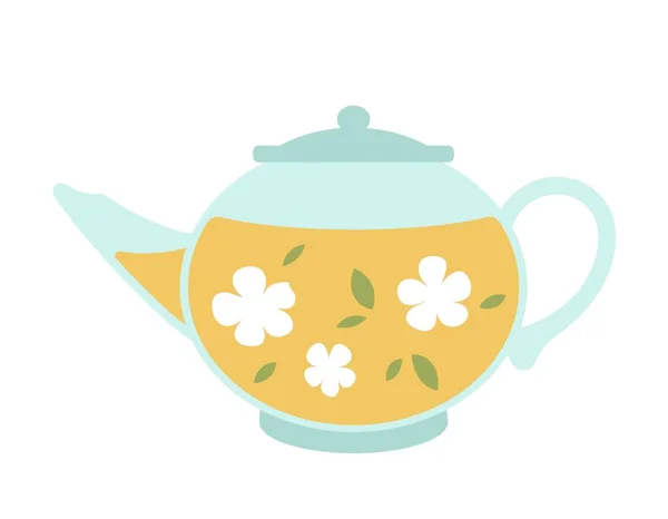 Καφέ Τσάι Στην Κατσαρόλα Ζεστά Ποτά Σπιτικά Πιάτα Άνεση Και — Διανυσματικό Αρχείο