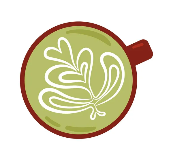Кофе Чай Чашке Вид Сверху Кружки Горячим Напитком Шаблон Сливок — стоковый вектор