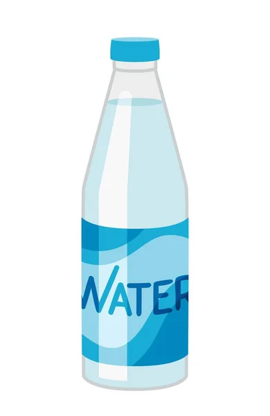 Kaltwassersymbole Plastikflasche Mit Mineralwasser Urlaub Sommer Bei Heißem Wetter Tropischen — Stockvektor