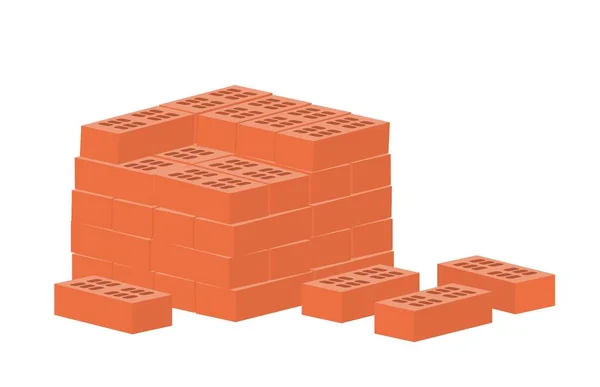 Значок Красного Кирпича Материал Строительства Частных Домов Строительства Оранжевые Камни — стоковый вектор