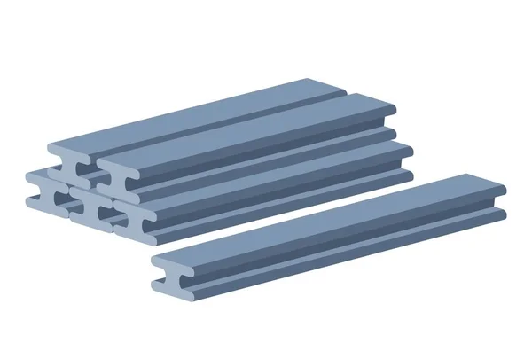 Icono Pilas Metal Diseño Materiales Para Construcción Viviendas Arquitectura Planificación — Vector de stock
