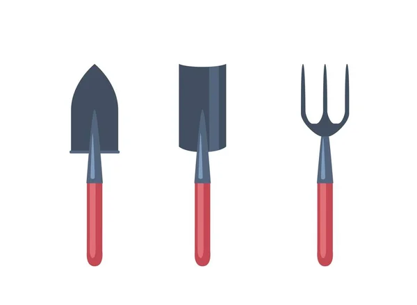 Garden Shovels Rakes Small Steel Tools Care Private Areas Graphic — Stock Vector
