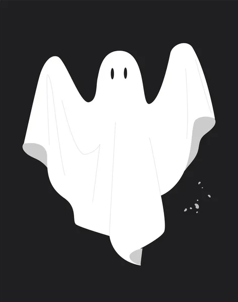 Icono Fantasma Blanco Terrible Personaje Trata Asustar Levanta Las Manos — Vector de stock