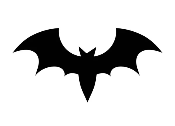 Halloween Fledermaus Silhouette Schwarzes Tier Mit Geometrischen Flügeln Symbol Des — Stockvektor
