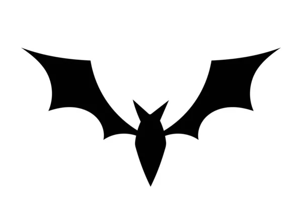 Силуэт Летучей Мыши Хэллоуин Чёрное Животное Геометрическими Крыльями Абстрактный Рисунок — стоковый вектор