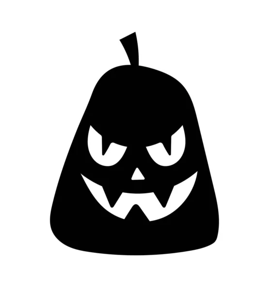 Silhouette Citrouille Halloween Visage Effrayant Gravé Dans Légume Sticker Pour — Image vectorielle