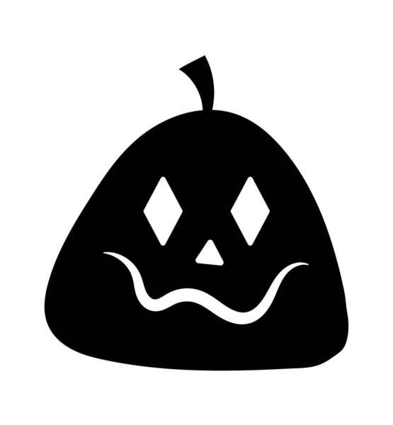 Silueta Calabaza Halloween Símbolo Temible Fiesta Miedo Horror Tradiciones Internacionales — Vector de stock