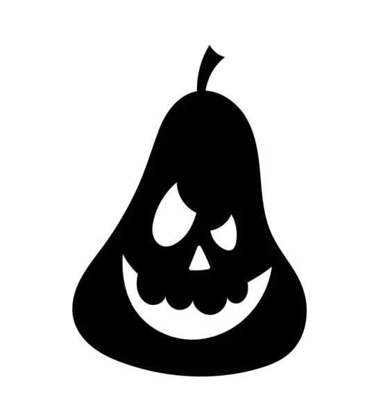 Halloween Pumpkin Silhouette Abstract Logotype Vegetable Scary Face Sticker Social — Stock Vector
