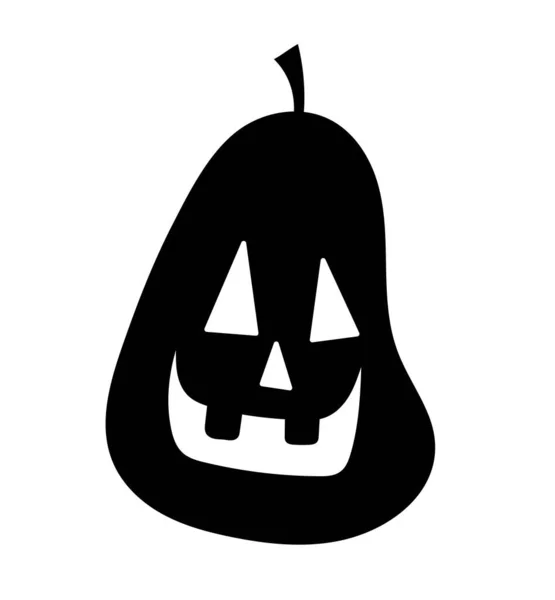 Halloween pumpkin silhouette. Ghost and spirit, mysticism. Graphic element for website, poster or banner. Stylish and abstract logotype in minimalistic style. Cartoon flat vector illustration