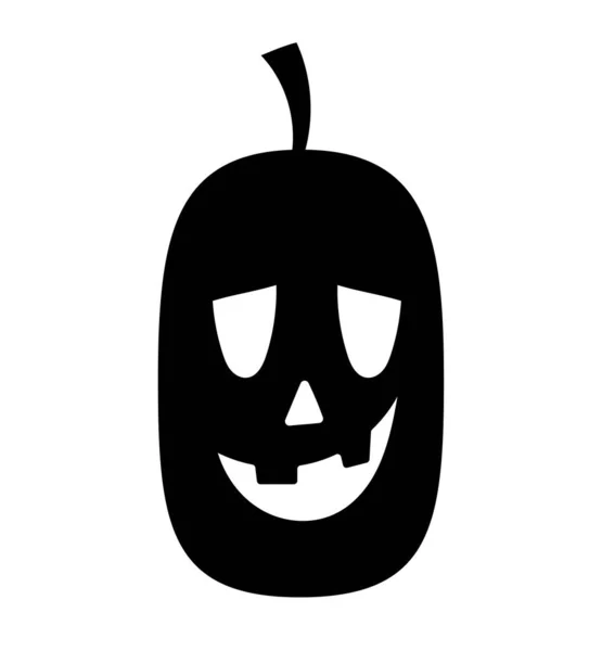 Silueta Calabaza Halloween Hortalizas Redondas Aterradoras Expresiones Faciales Emociones Sentimientos — Vector de stock