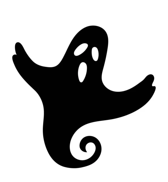 Gespenstersilhouette Halloween Abstrakter Geist Schwarzer Minimalistischer Schriftzug Internationale Und Traditionelle — Stockvektor
