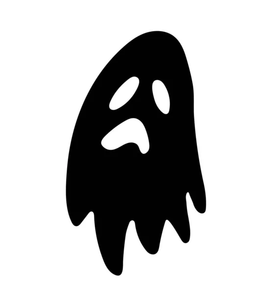 Sylwetka Ducha Halloween Straszny Straszny Duch Plakat Lub Baner Strony — Wektor stockowy