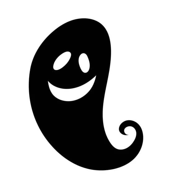 Silueta Fantasma Halloween Fuerzas Del Mal Abstractas Negras Juguete Mascota — Vector de stock