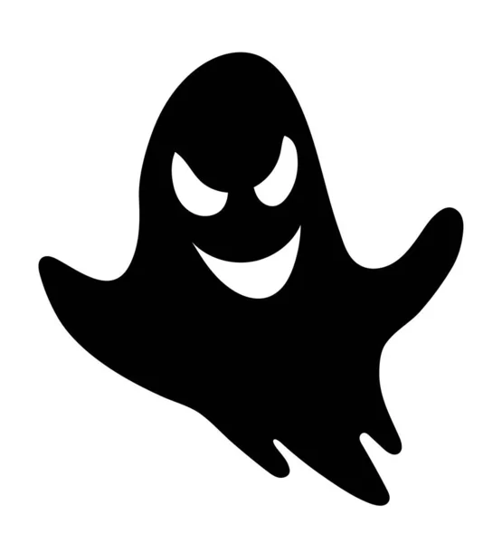 Silueta Fantasma Halloween Fuerzas Del Mal Abstractas Negras Personaje Aterrador — Vector de stock
