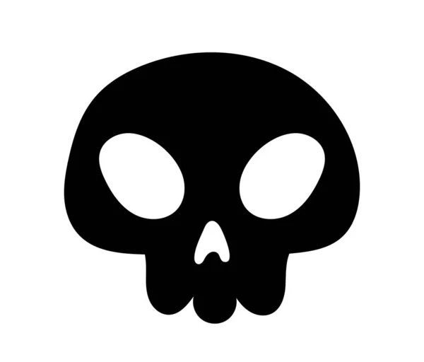 Totenkopf Silhouette Halloween Skelettkopf Beängstigendes Muster Und Schriftzug Aufkleber Für — Stockvektor