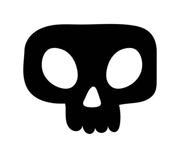 Halloween Schedel Silhouet Grafisch Element Voor Website Poster Banner Skelethoofd — Stockvector