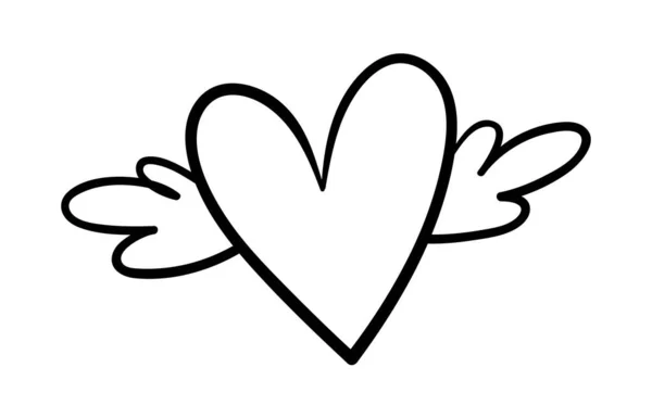 Handmålat Hjärta Symbol För Kärlek Omsorg Och Stöd Drömmar Fantasi — Stock vektor