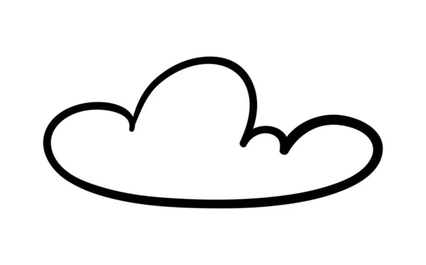 手描きの雲 最小限の創造性と芸術 ポスターやバナー 布に印刷するためのグラフィック要素 優しさと軽さ 気象記号 漫画フラットベクトルイラスト — ストックベクタ