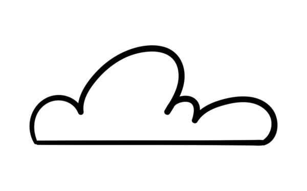 Handbemalte Wolke Aufkleber Für Soziale Netzwerke Und Messenger Minimalistische Zeichnung — Stockvektor