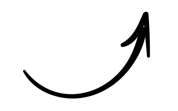 Ручна Пофарбована Стрілка Мінімалістичний Графічний Елемент Сайту Інтерфейс Навігація Символ — стоковий вектор