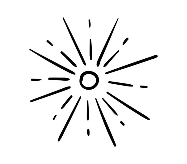 Покрашенное Вручную Солнце Символ Отпуска Отдыха Жаркая Погода Летний Весенний — стоковый вектор