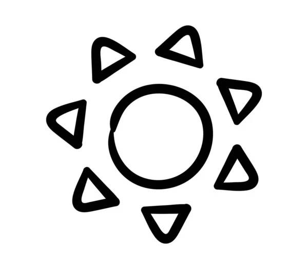 Покрашенное Вручную Солнце Абстрактный Минималистический Рисунок Графический Элемент Печати Ткани — стоковый вектор