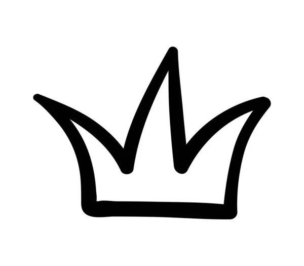 王冠を描いた手 宝石とアクセサリー 中世と歴史 ウェブサイトのグラフィック要素 ソーシャルネットワークやメッセンジャーのステッカー ノートブックのラベル 漫画フラットベクトルイラスト — ストックベクタ